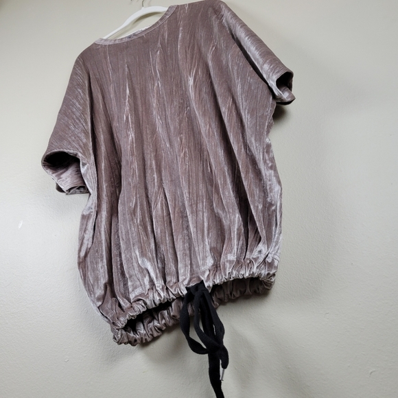 Zara Trafaluc SUPER Shiny Crushed Velvet Drawstring Dress - Picture 4 of 7